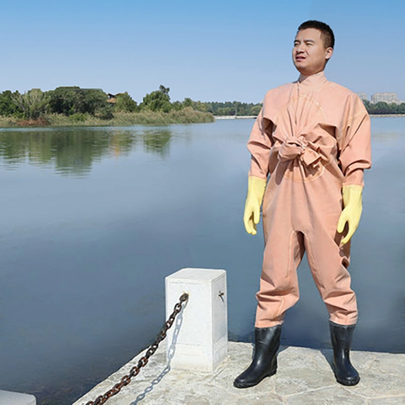 Pantalon de pêche de chasse léger et imperméable en caoutchouc naturel Les curseurs de poitrine