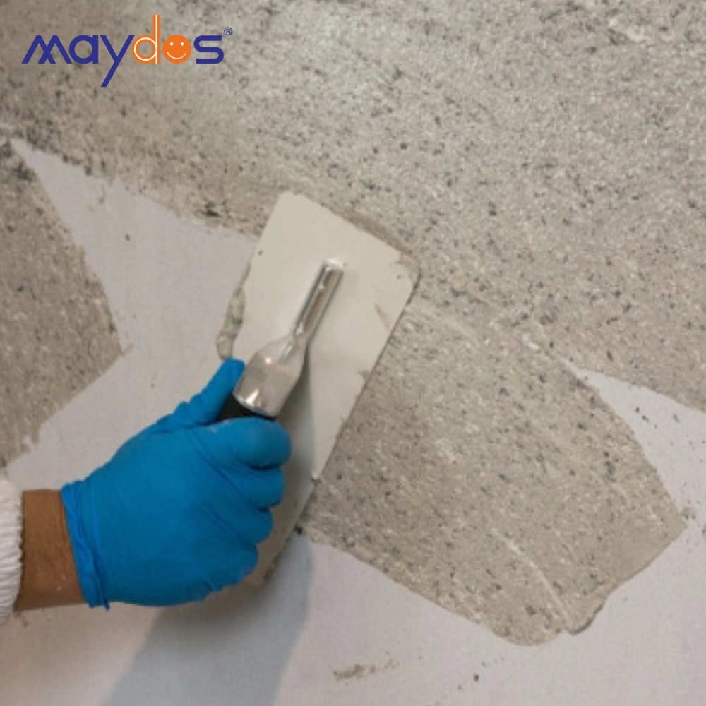 Una aplicación fácil Maydos Chips Rock Stone pintura para la Decoración de pared exterior