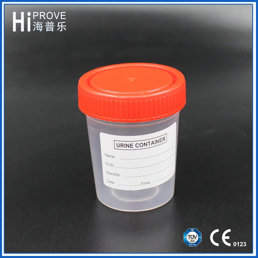 60ml Red Cap Plastic Urine Container Sample Cup