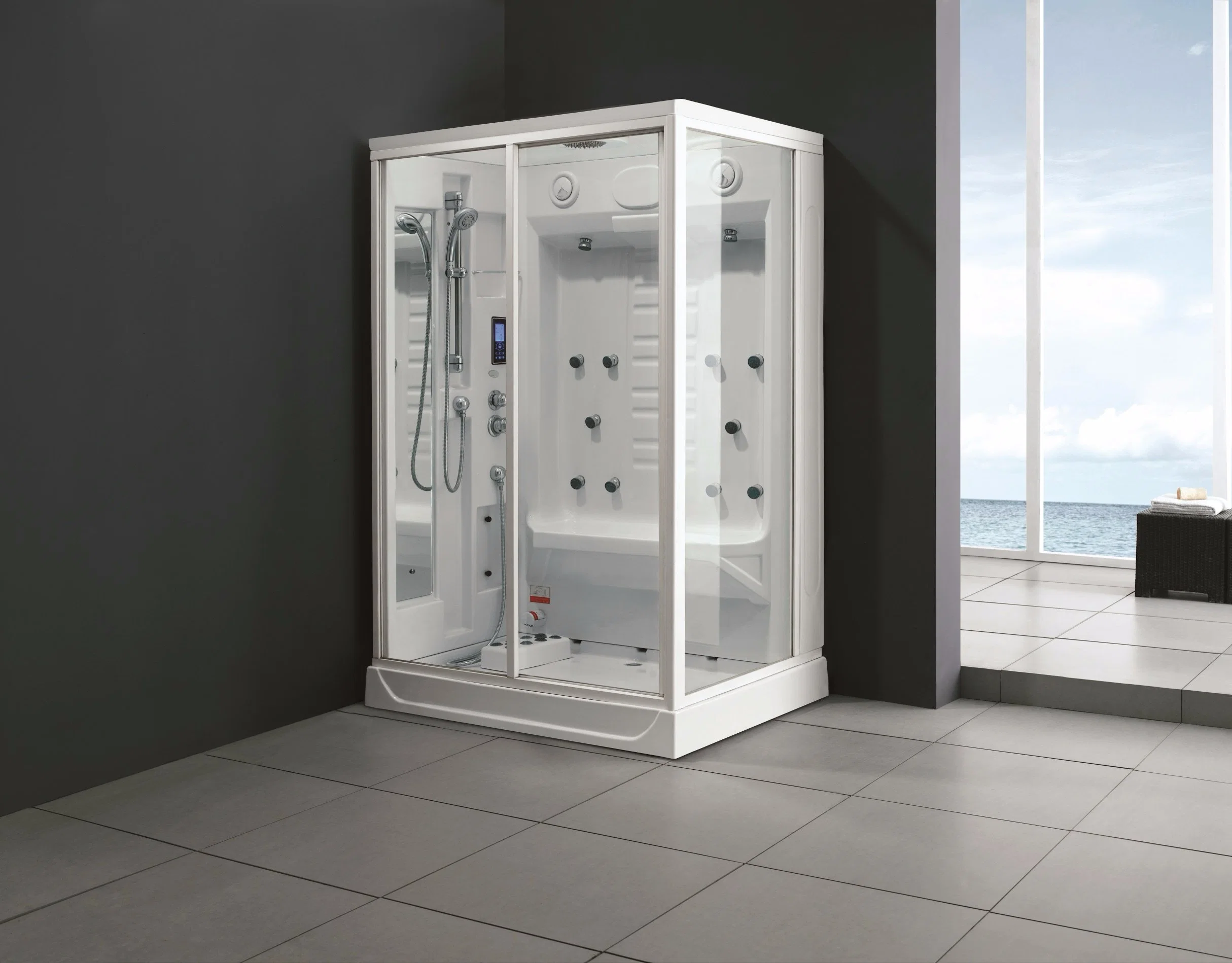Monalisa salle de vapeur d'une douche en verre bleu pour la vente du Cabinet (M-8231R/L)