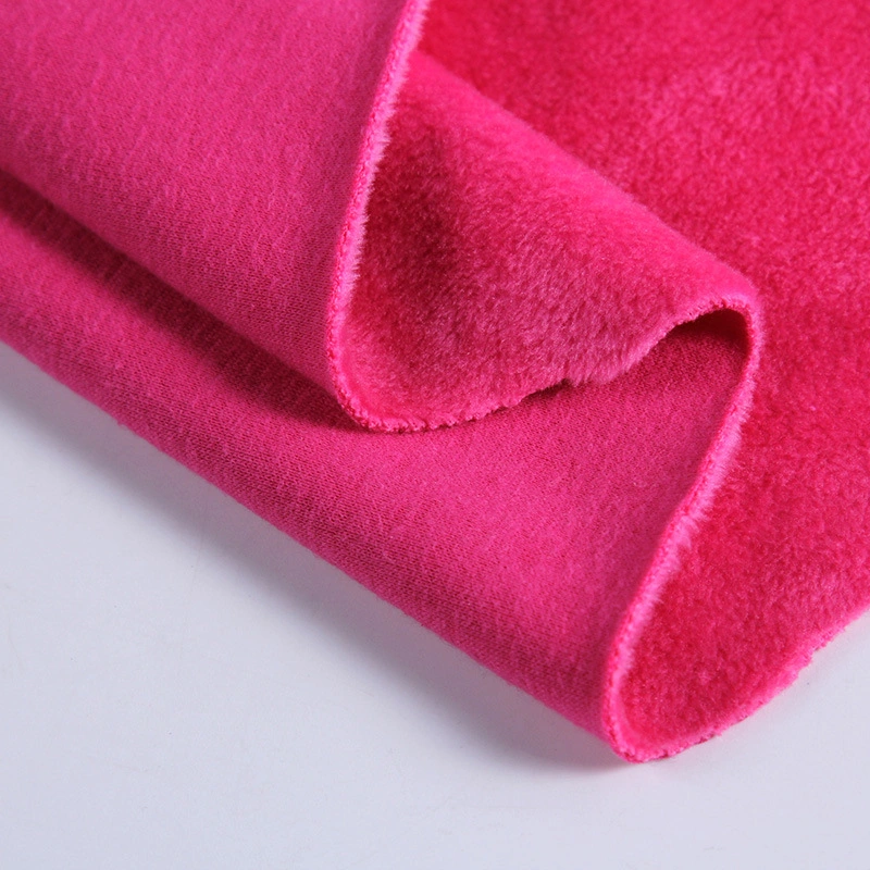 Hot One Side Fleece Fabric Micro Velvet Fabric Stretch Cotton Polyester Spandex Fabric