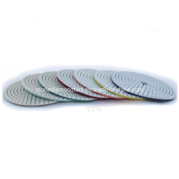 100mm 4 Inch Stone Flexible Pane Resin White Wet Polishing Pads