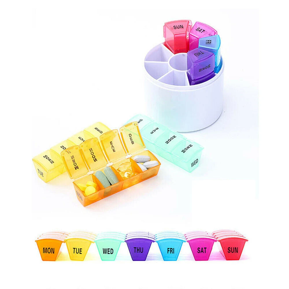 Weekly Pill Organizer 7 Days 28 Compartments 4 Times a Day Pill Case Box for Pills for Travel