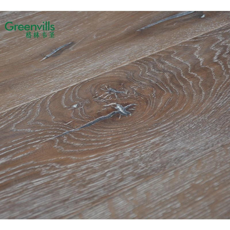 Getragen Grau Natur Weiß Eiche Massivholz+Bodenbelag heißer Verkauf in USA Distressed Oak Engineered Hardwood Flooring