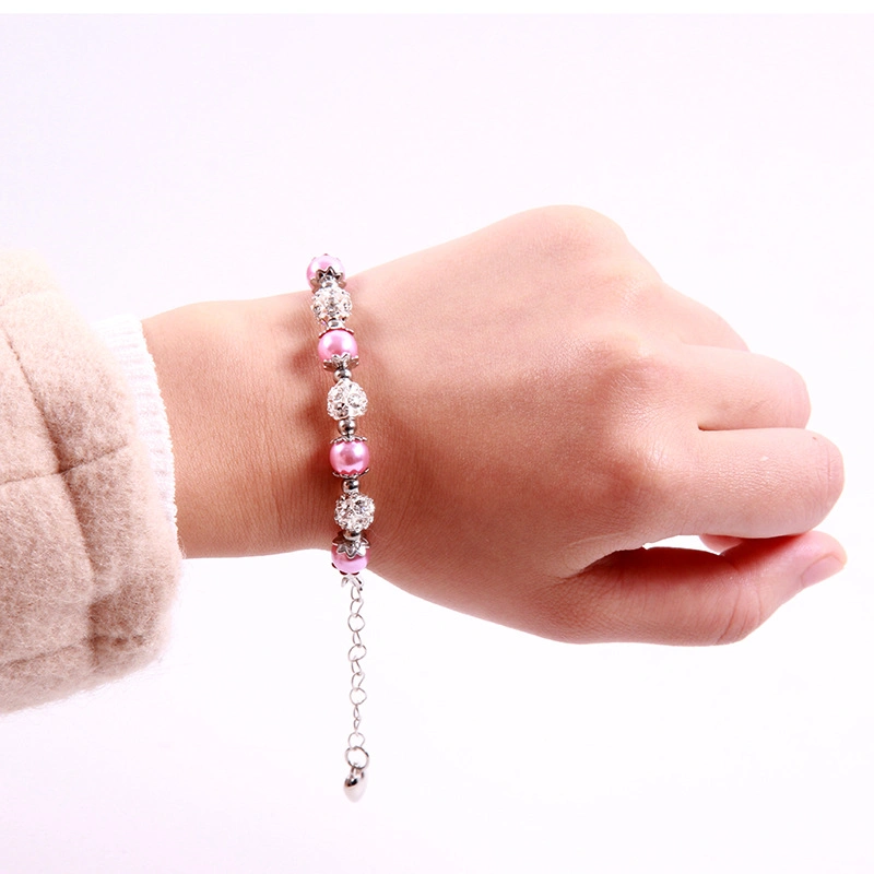Abuela pulsera regalo Rhinestone Crystal Balls Joyería de perlas falsas