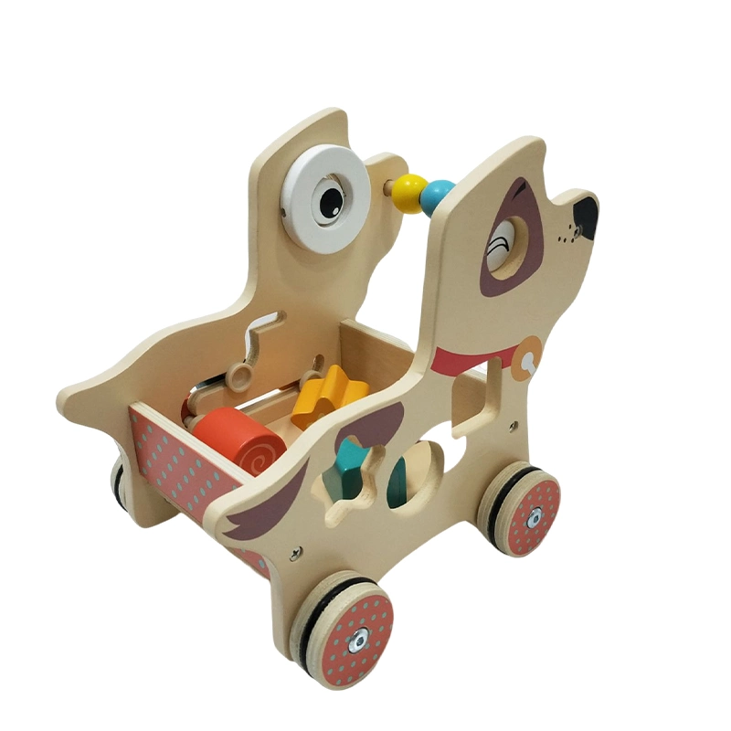 Intellectual & Educational Wooden Shape Sorter Pull Along Dog