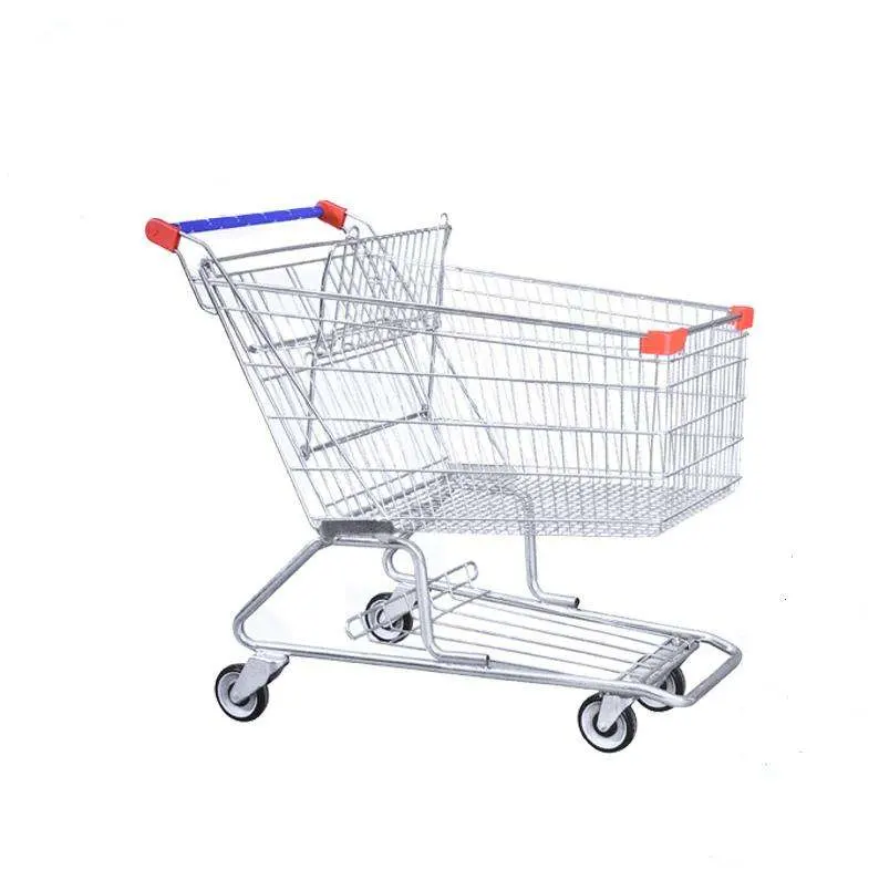 Hot Sell Us Style Big Volume Supermarket Hand Trolley Push Cart for Groceries