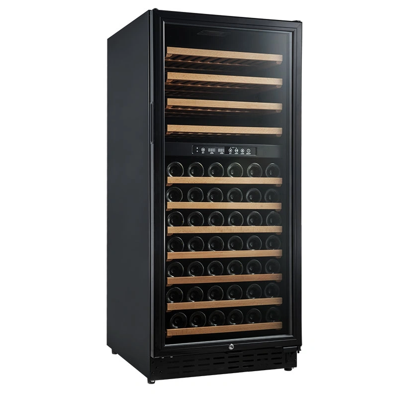Porta preta 111 Garrafa de Vinho na caixa do resfriador Adega Build do resfriador em mobiliário de zonas duplas