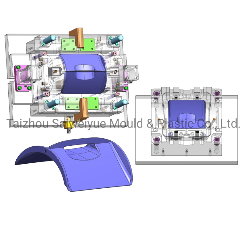 Plastic Garbage Can Mold Waste Bin PP Flap Double Cover Injection Mould