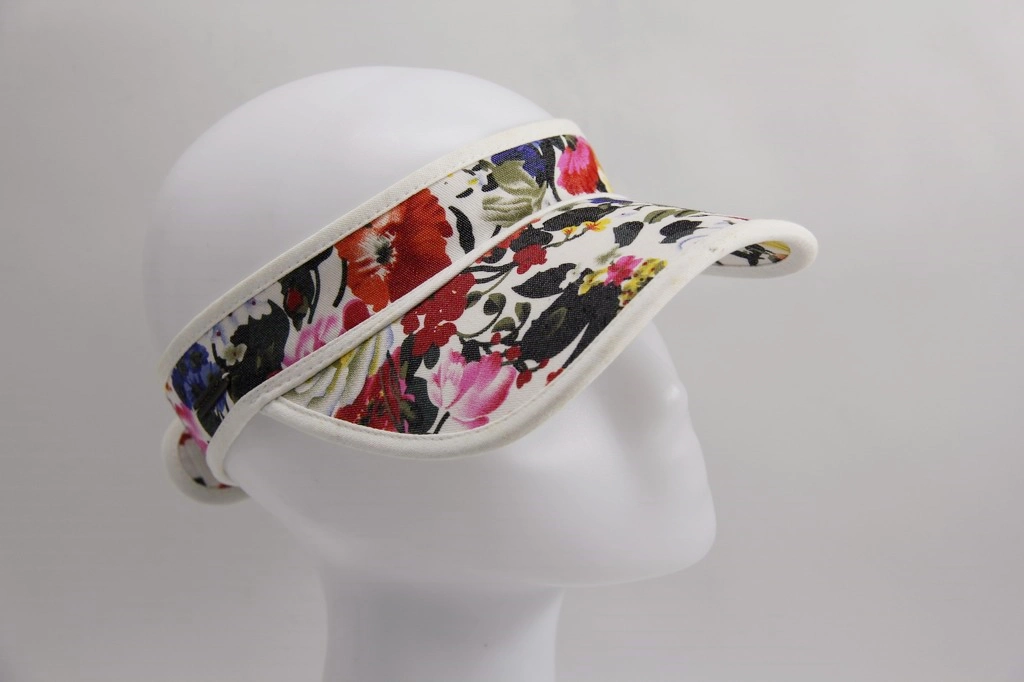 Full Flower Print Adult Visor Summer Hat Sunshade Print Cap