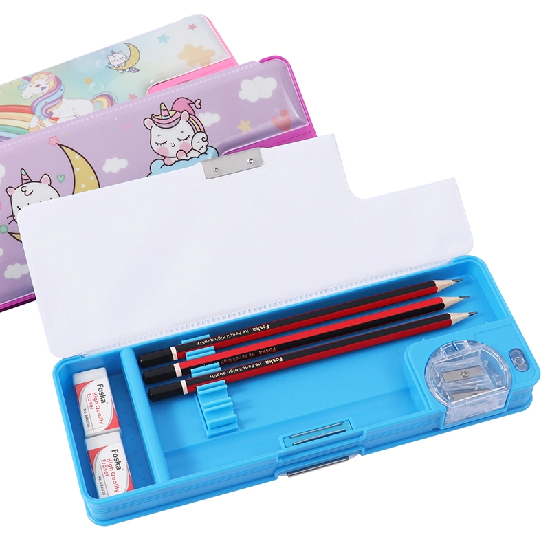 Foska Hot Sale New Item Plastic Multifunction Pencil Case