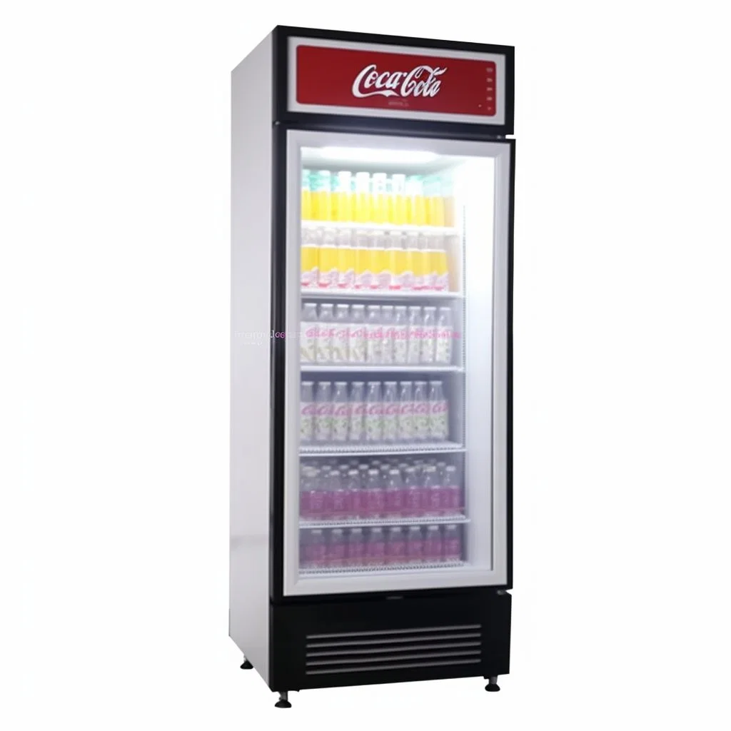 Single Glass Door Upright Cooler Beverage Refrigerator Coca Cola