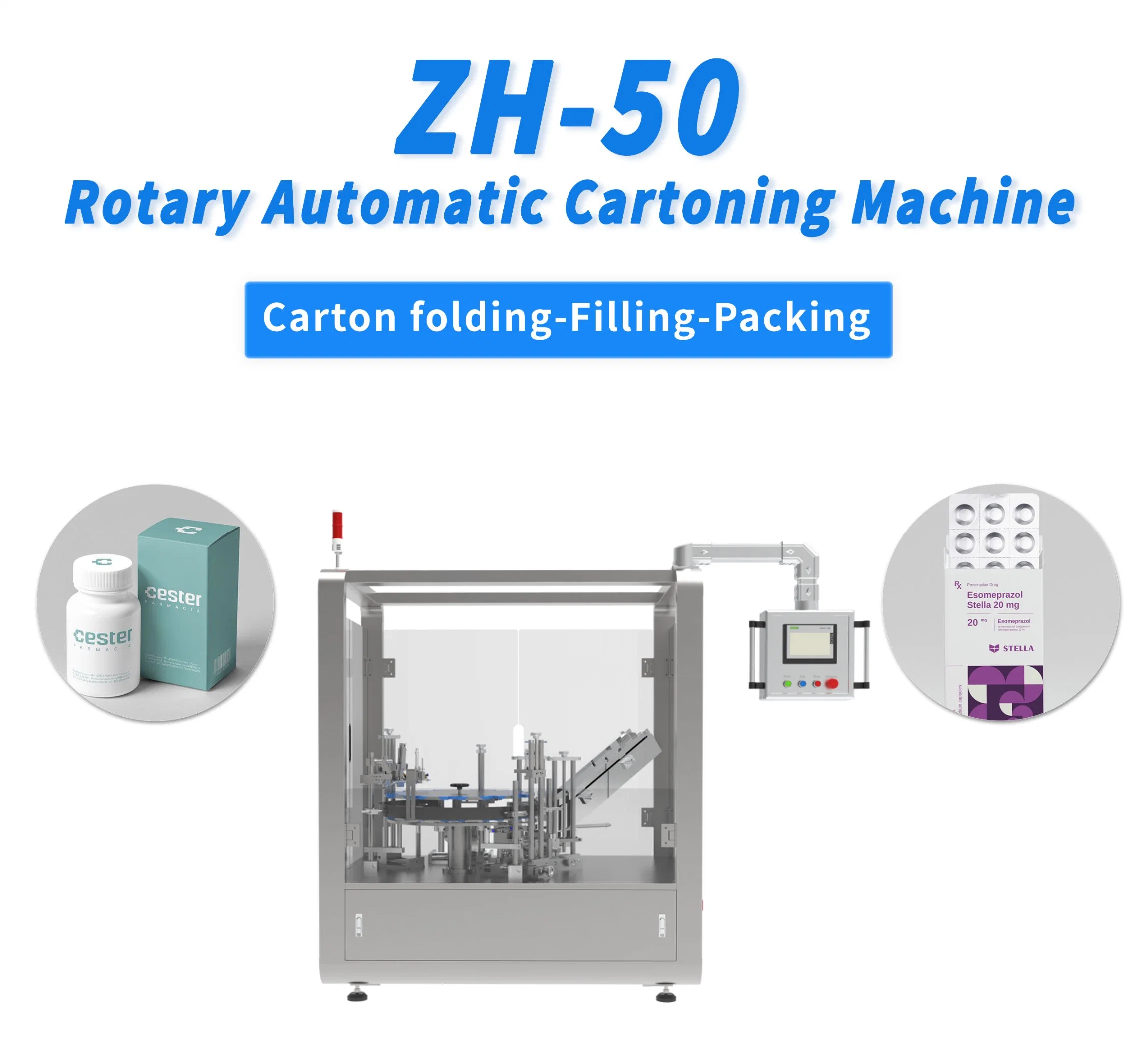 New Zh-50 Automatic Plastic Bag Horizontal Pillow Wafer Double Sandwiching Cookies Packaging Flow Wrapper Biscuit Packing Machine