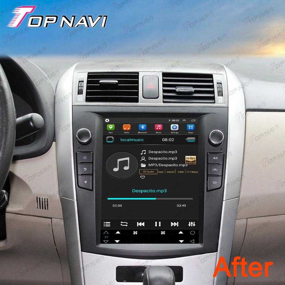 10,4 pouces écran vertical Android Radio pour Corolle 2008 2012 Voiture de navigation GPS lecteur de DVD Audio stéréo vidéo