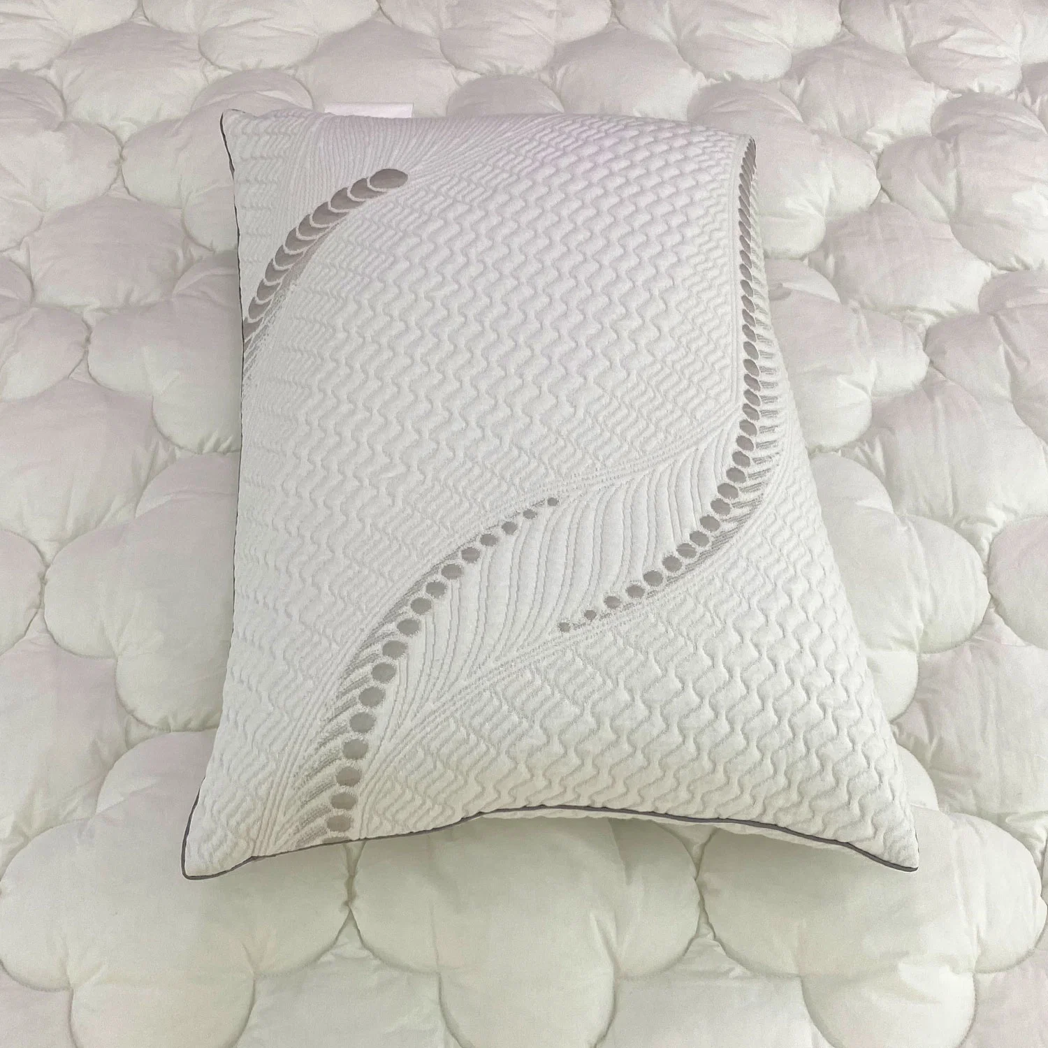 Customized Hotel White 100% Polyester Airmesh Jacqua Exquisite Appearance Shredded Latex Pillow for Adults