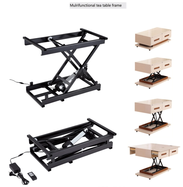 Electric Adjustable Hardware Furniture Coffee Table Raises to Dining Table Extension Mechanism