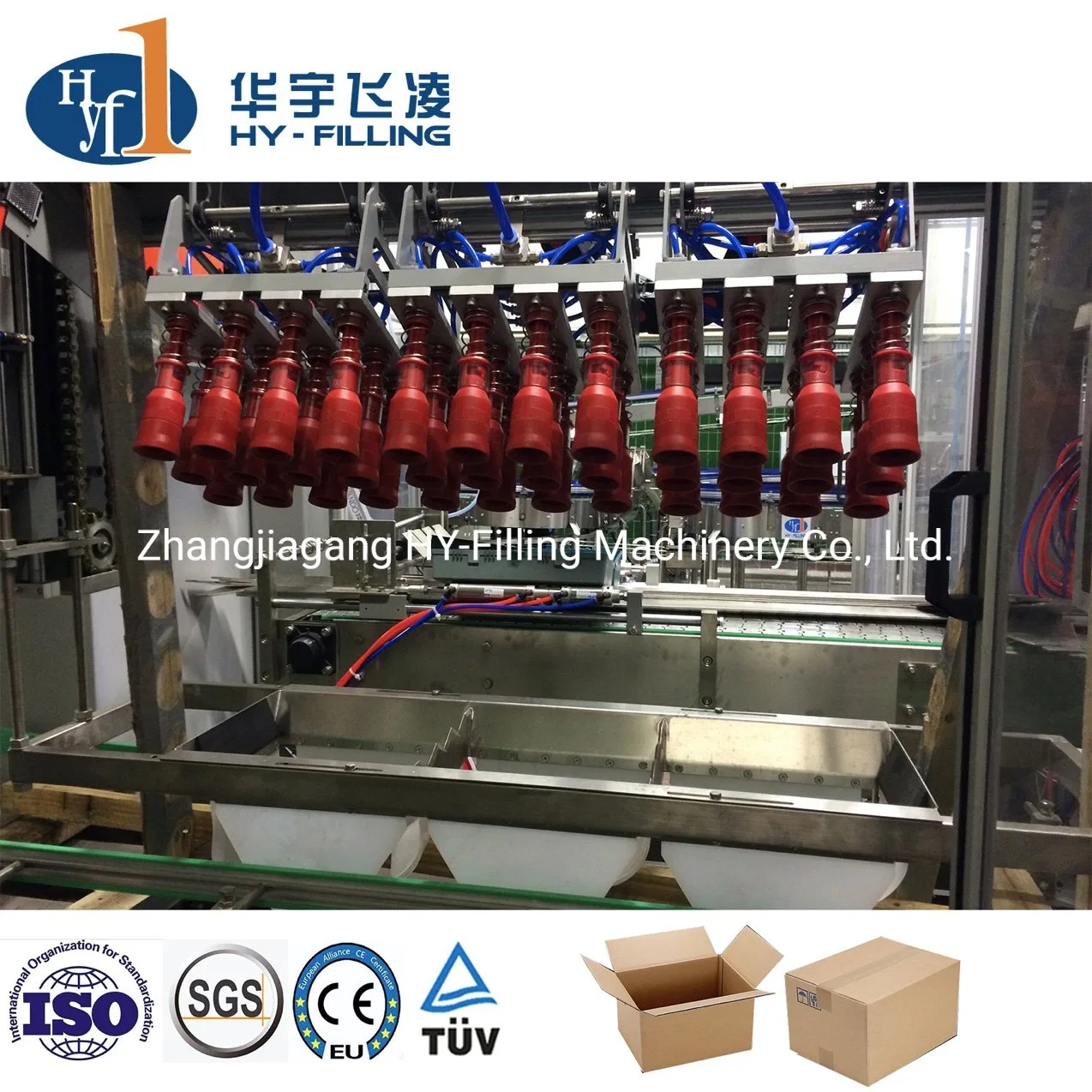 Alcohol Carton Automatic Tray Carton Pouch Packer Packing/Packaging/Pack Machine with Case Box Sealing Erecting and Machine for Pallet Wrapping Robot Palletizin