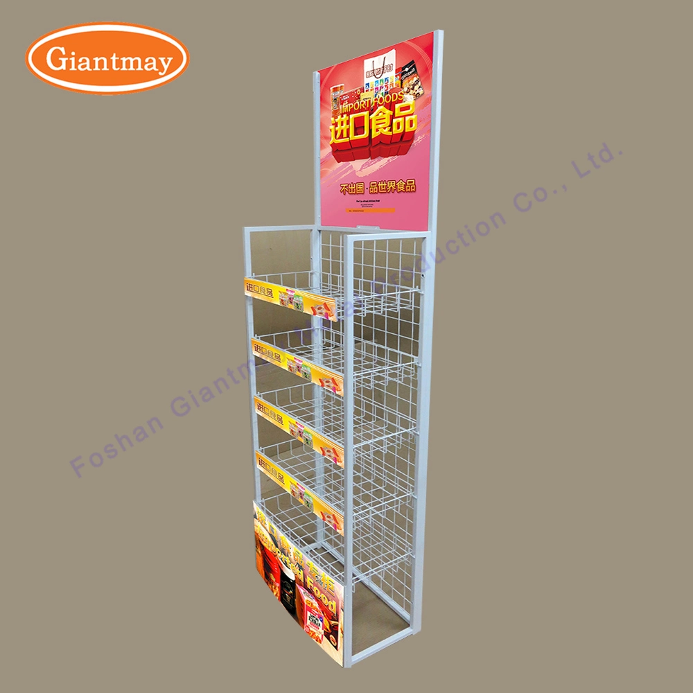 Retail Wire Stand Metal Mesh Display Stand Snack Rack