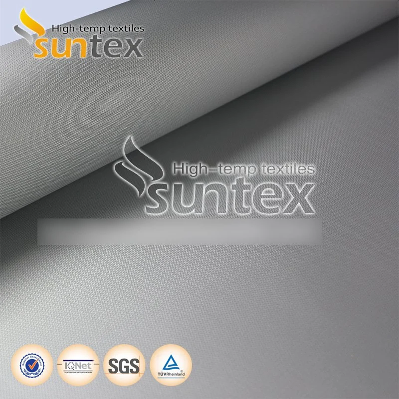 0.4mm Grey Polyurethane Fiberglass Cloth 60-120min Fireproof Fabrics for Ew120 Fire and Smoke Curtains