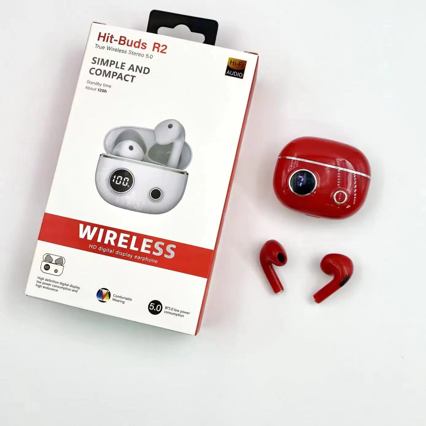 Kabelloses Bluetooth-Headset Smart Digital Display Extrem Lange Akkulaufzeit Sport-Kopfhörer in-Ear
