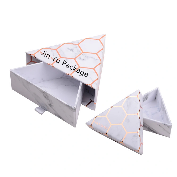 Custom Elegat Rigid Traingle Cardboard Paper Gift Drawer Packaging Box