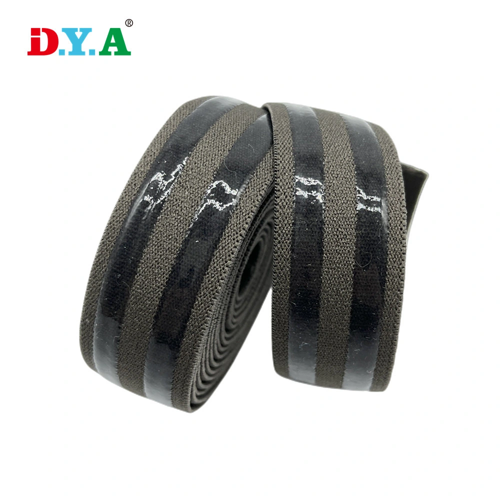 Good Price Wholesale/Supplier Garment Silicon Tape Silicon Bands Custom Width Polyester Silicon Elastic Band for Waistband