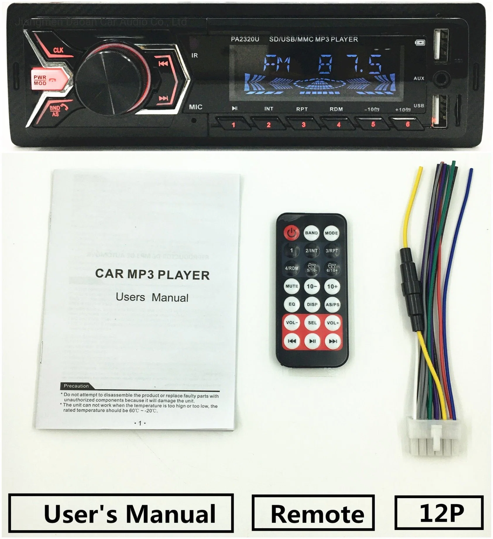 Double USB Car Digital Media Receiver MP3 Audio Player