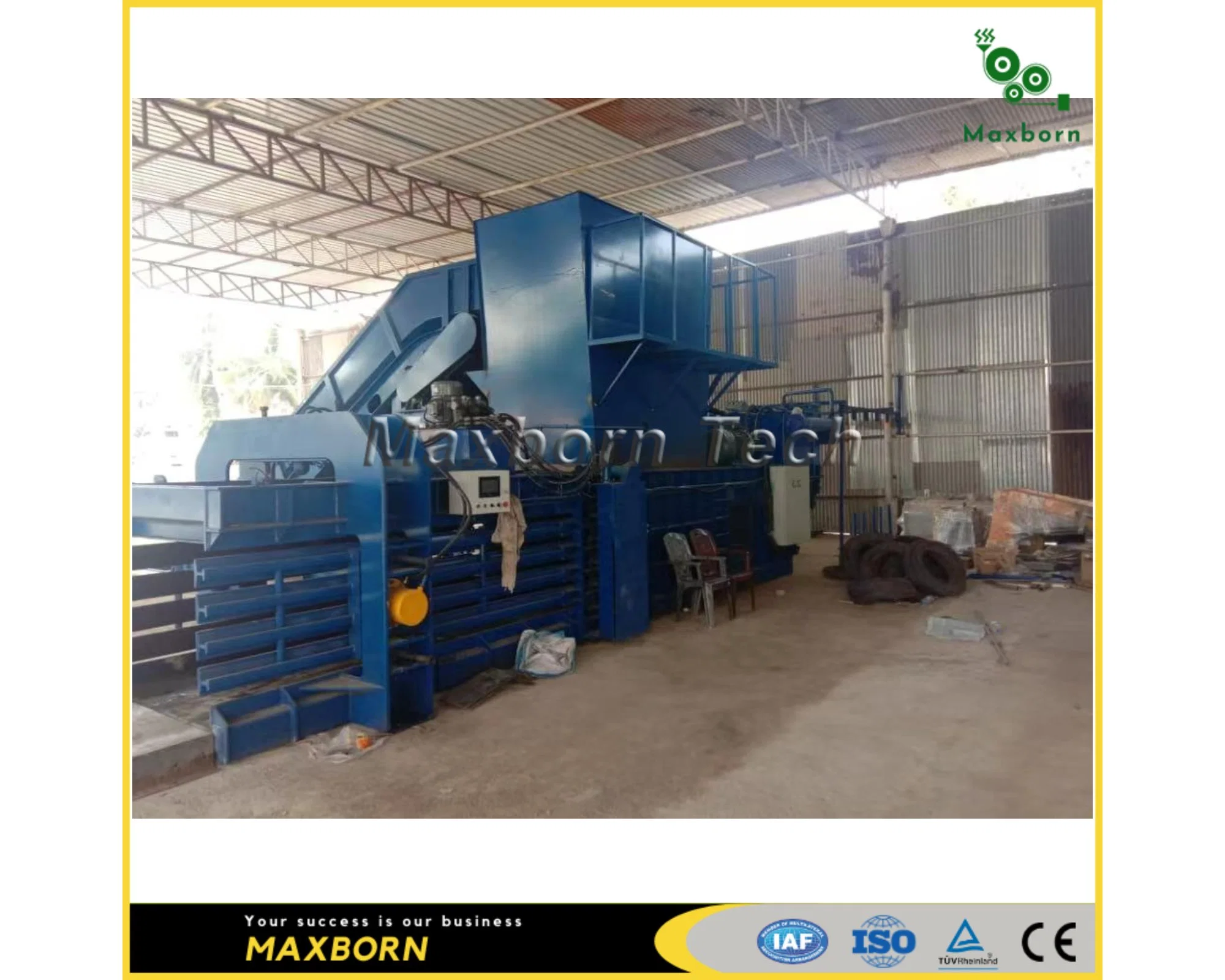 Maxborn Factory Direct Supply Price Hydraulic Horizontal Packing Machine Occ Paper Scrap Carton Cardboard Baling Press Equipment with Conveyor System