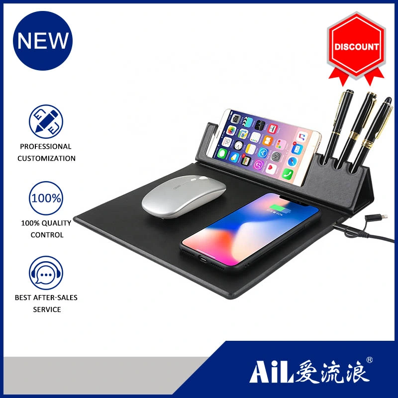 Multifunction Hotselling Phone Charging Mouse Mat Mouse Pad with Pen Holder