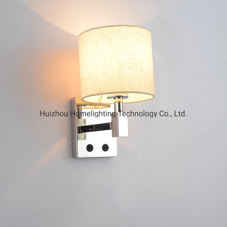 H005 Lighting Design Wall Lamp LED Bedside Wall Lamp with 1W Reading Light for Hotel