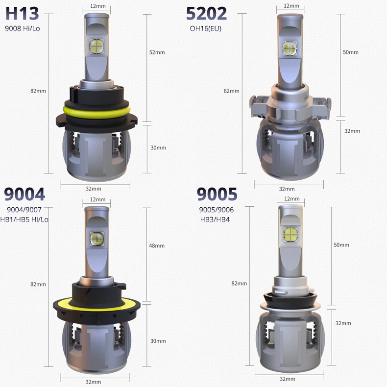 المصباح الأمامي LED h4، 9006 المصباح الأمامي 4 جانبي، السيارة المضيئة LED