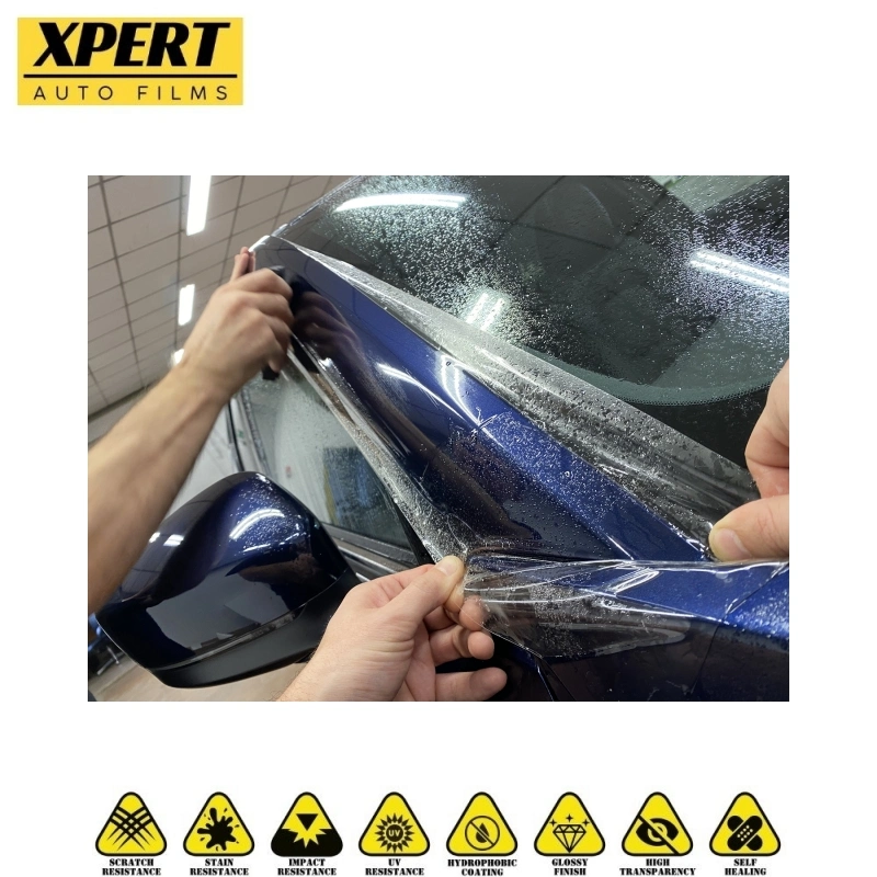 Xpert Auto Films Qualität Glossy hydrophobe Abrieb- und Kratzfestigkeit TPU-Lackschutzfolie Vinyl-Wrap