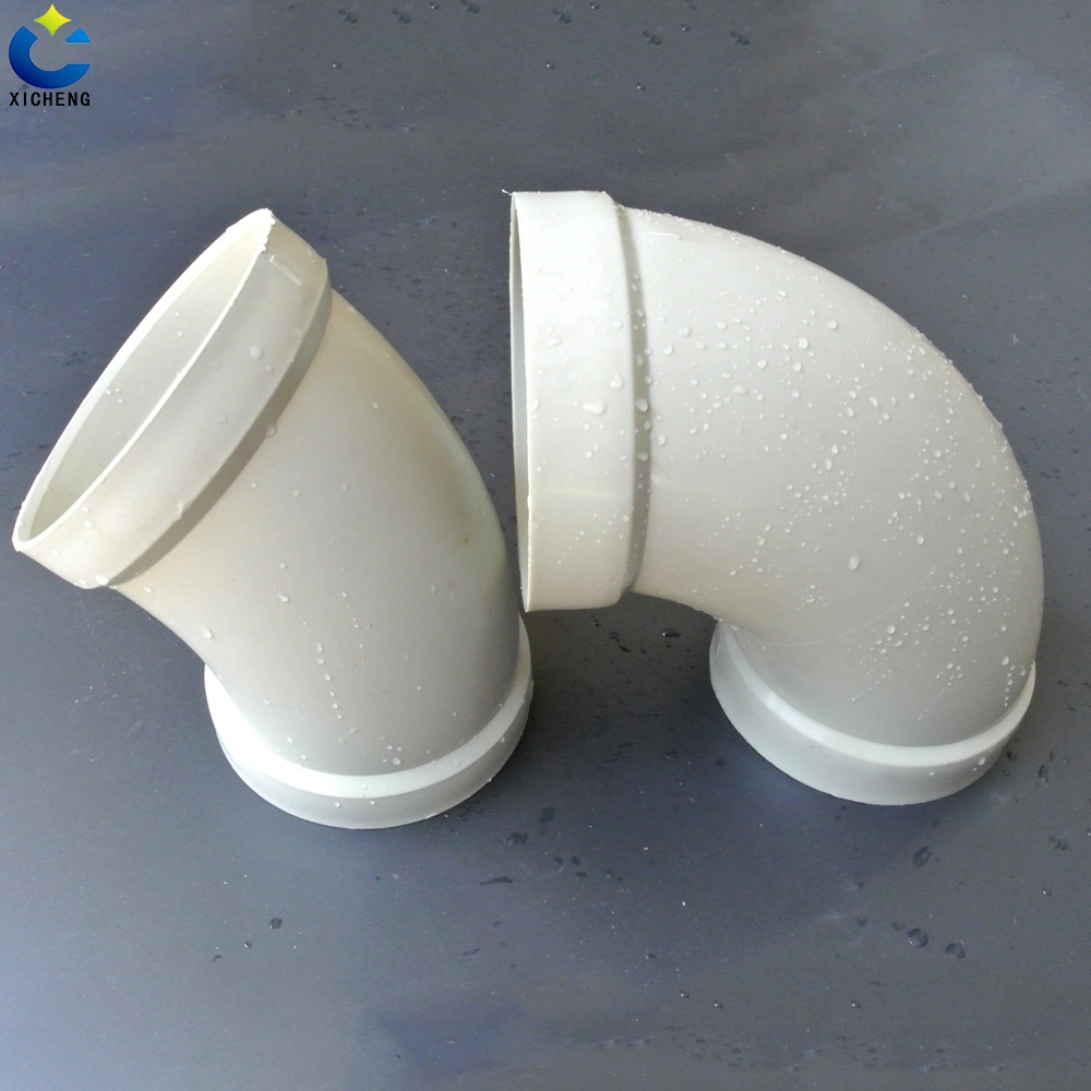 90 45 180 Degree Industrial PP/PVC Carbon Elbows Pipe Elbow Air Duct Plastic Tube Connect Elbow Customized Size