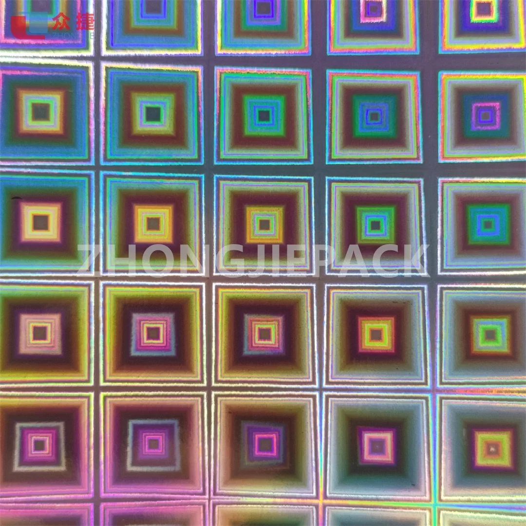 Laser Check Plaid Pattern BOPP Holographic Film Laminated Paperboard for Gift Box Packaging