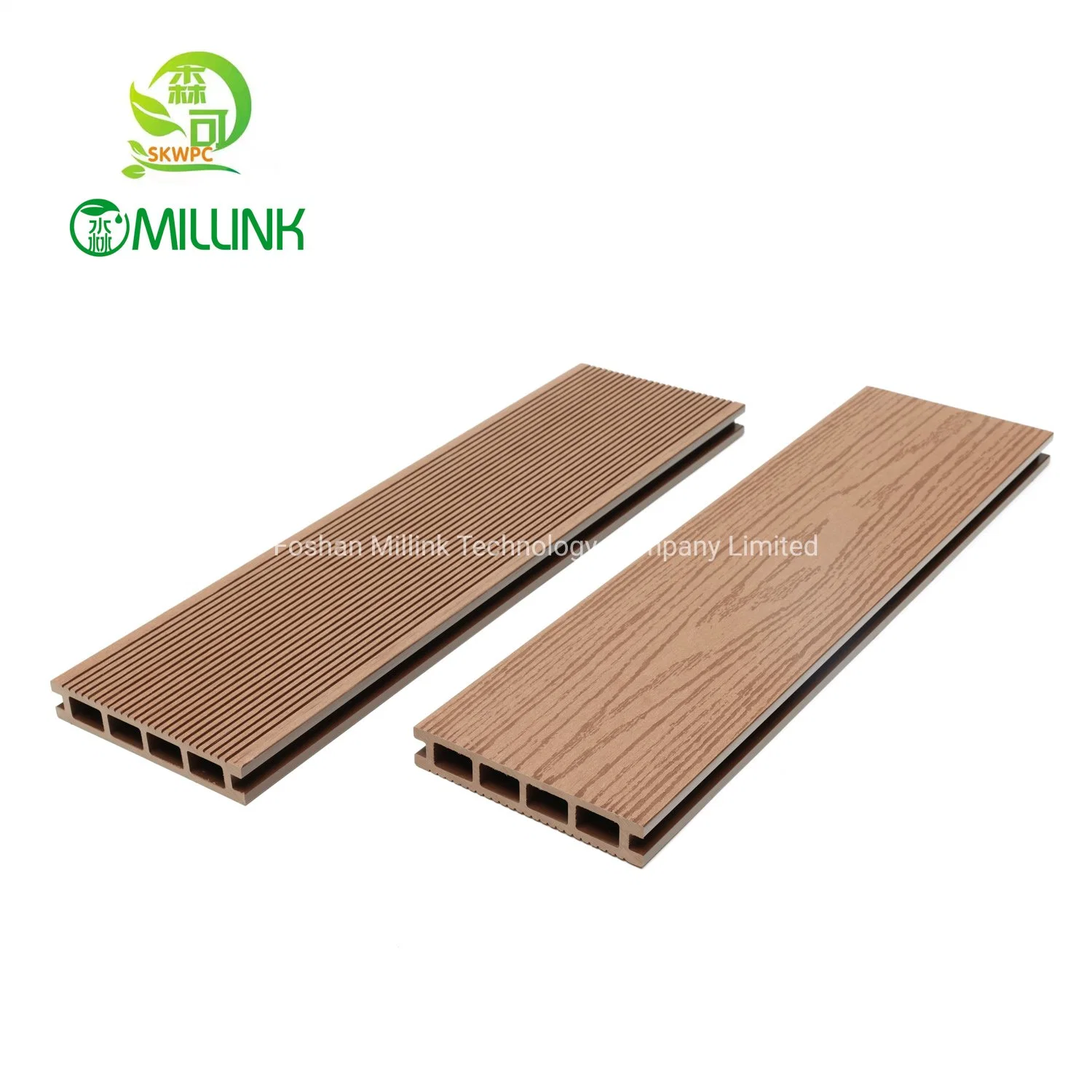 Anti Scratch Hollow Solid WPC Wood Plastic Deck Flooring / PE Flooring for Outdoor
