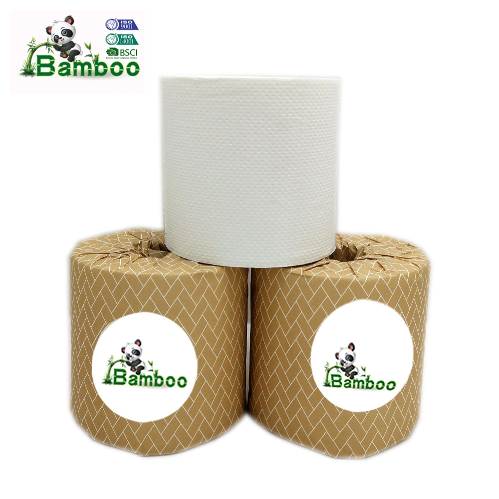 Rollos de papel higiénico suave capas de papel de la marca fabricante Mayorista de bambú Diseño personalizado logo impreso 2 3 4 la pulpa de bambú OEM