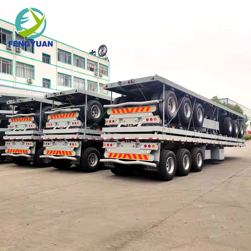 40 Ton 3 Axles 40 FT 45 FT Low Flatbed Flat Bed Container Semi for Sale