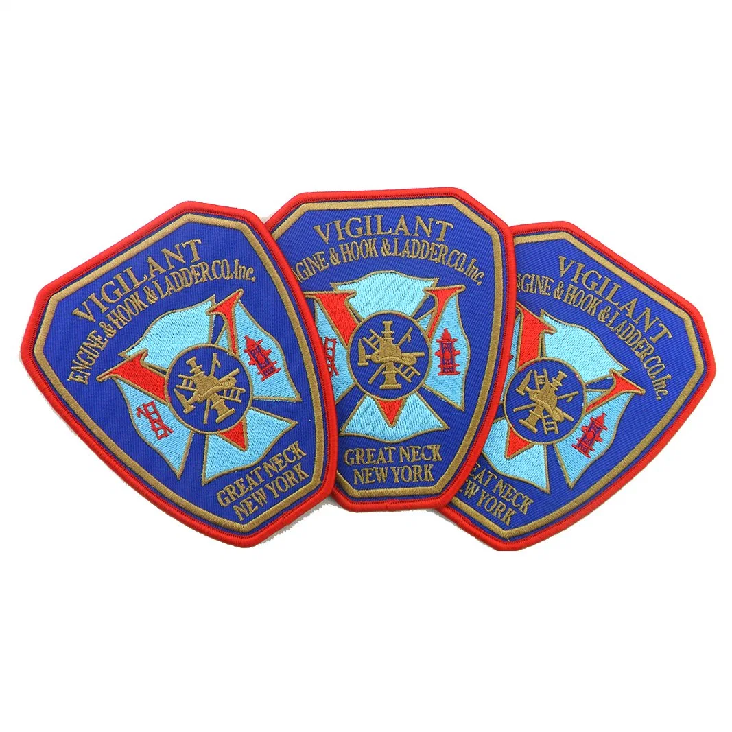 Best Quality Made Customized Private Design Iron on Embroidered Badge Custom 100% Polyester Shield Embroidery Patch