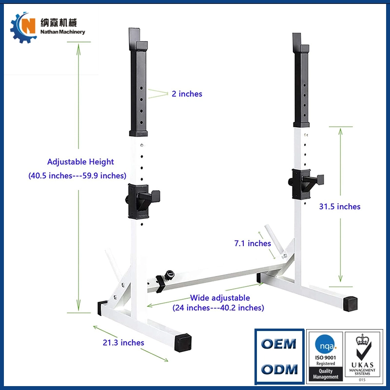 OEM ODM Customized Service Home Fitness Gym Equipment Adjustable Dumbbell Barbell Squat Rack Stand, Power Training Bench Press Squat Rack