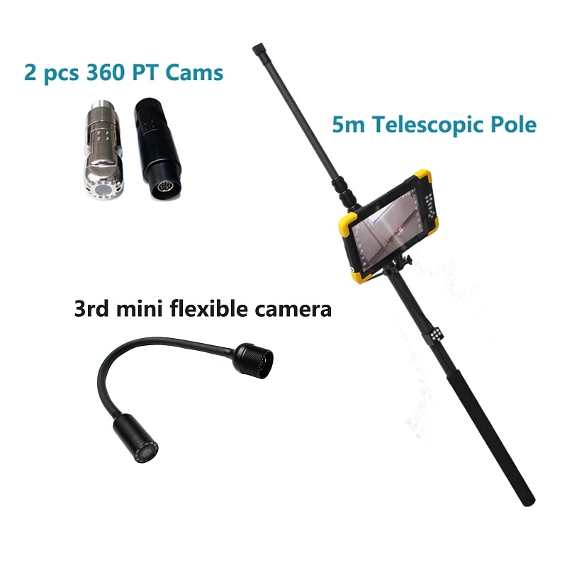 10 Inch 4K IP68 Telescopic Camera 360 PTZ Motorized Video Inspection Pole Life Detector