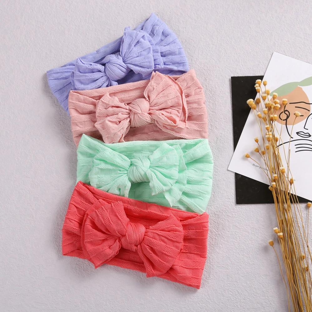 Children's Hair Accessories Nies Double -Layer Bows Baby Hair Bodies with Baby Hair Hoop Soft Infant Woolen Headband