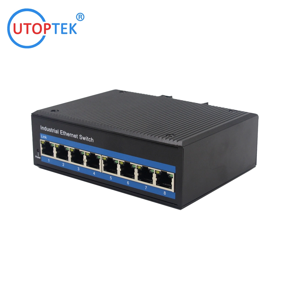 Switch industrial de 8 puertos de alta calidad 120W Ethernet Poe no administrado Interruptor