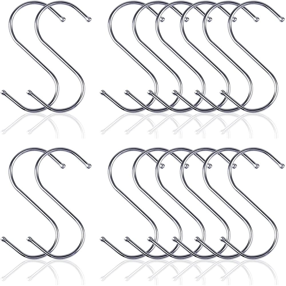 S Shaped Hooks Stainless Steel Metal Hangers Hanging Hooks for Kitchen