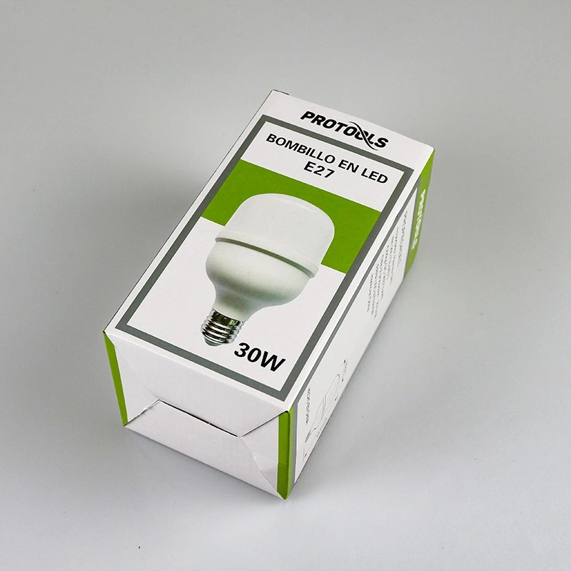 La bombilla de luz LED de pequeñas cajas de cartón impreso sobre papel de embalaje
