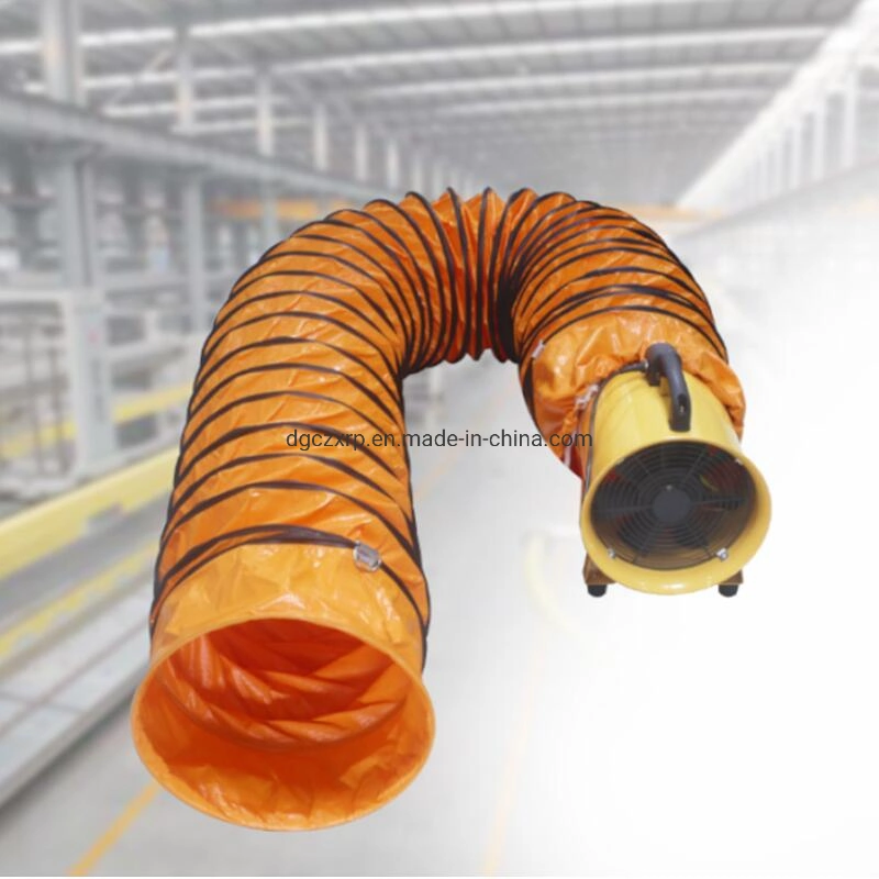 China Manufacturer PVC Material Orange Flexible Blower Ventilation Duct for Firefighting