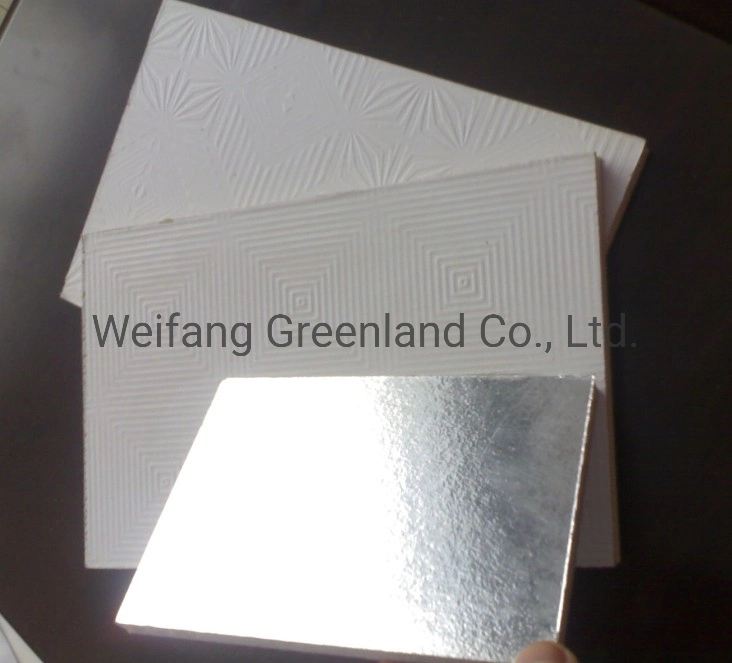 PVC Vinyl Laminated Gypsum Ceiling Tile 600*600*7/8/9/9.5/10/12/12.5mm