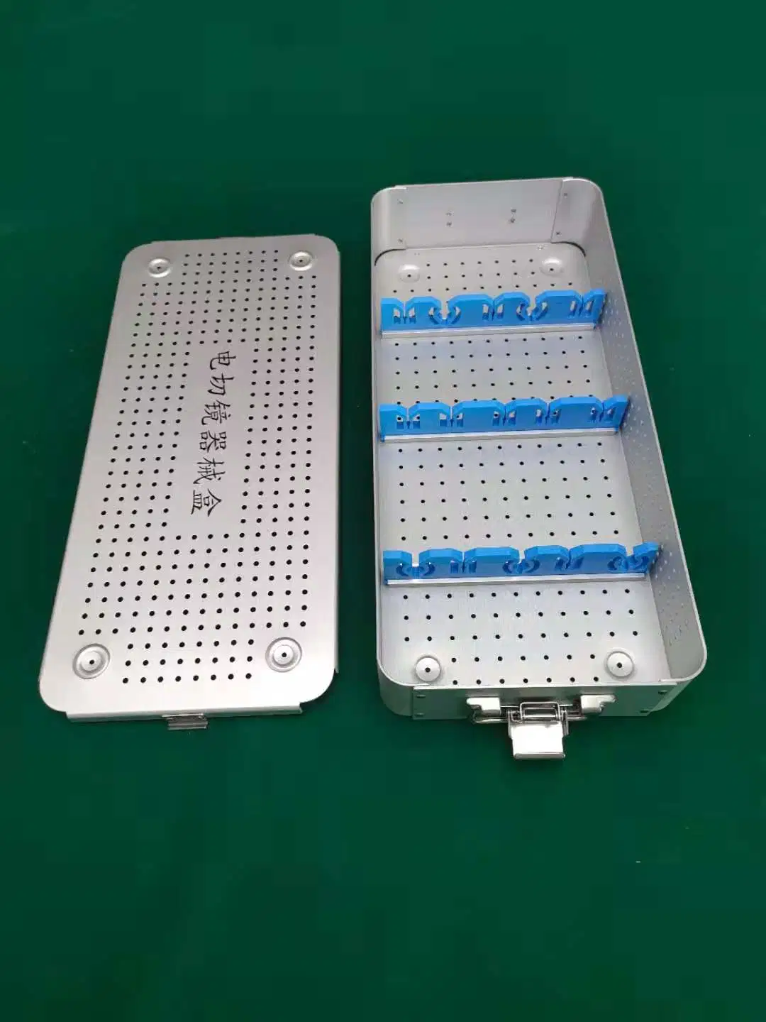 Single-Layer Aluminum Alloy Sterilization Box Silicone Mat for Sterilization Tray Disinfection Case Sterilising Tray