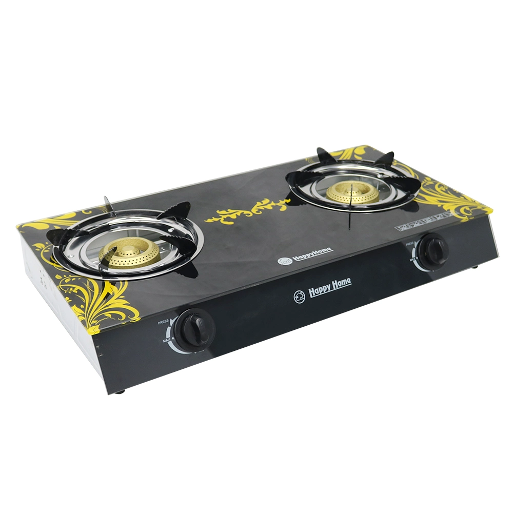 Hot Sales Africa Tempered Glass Two Burner Gas