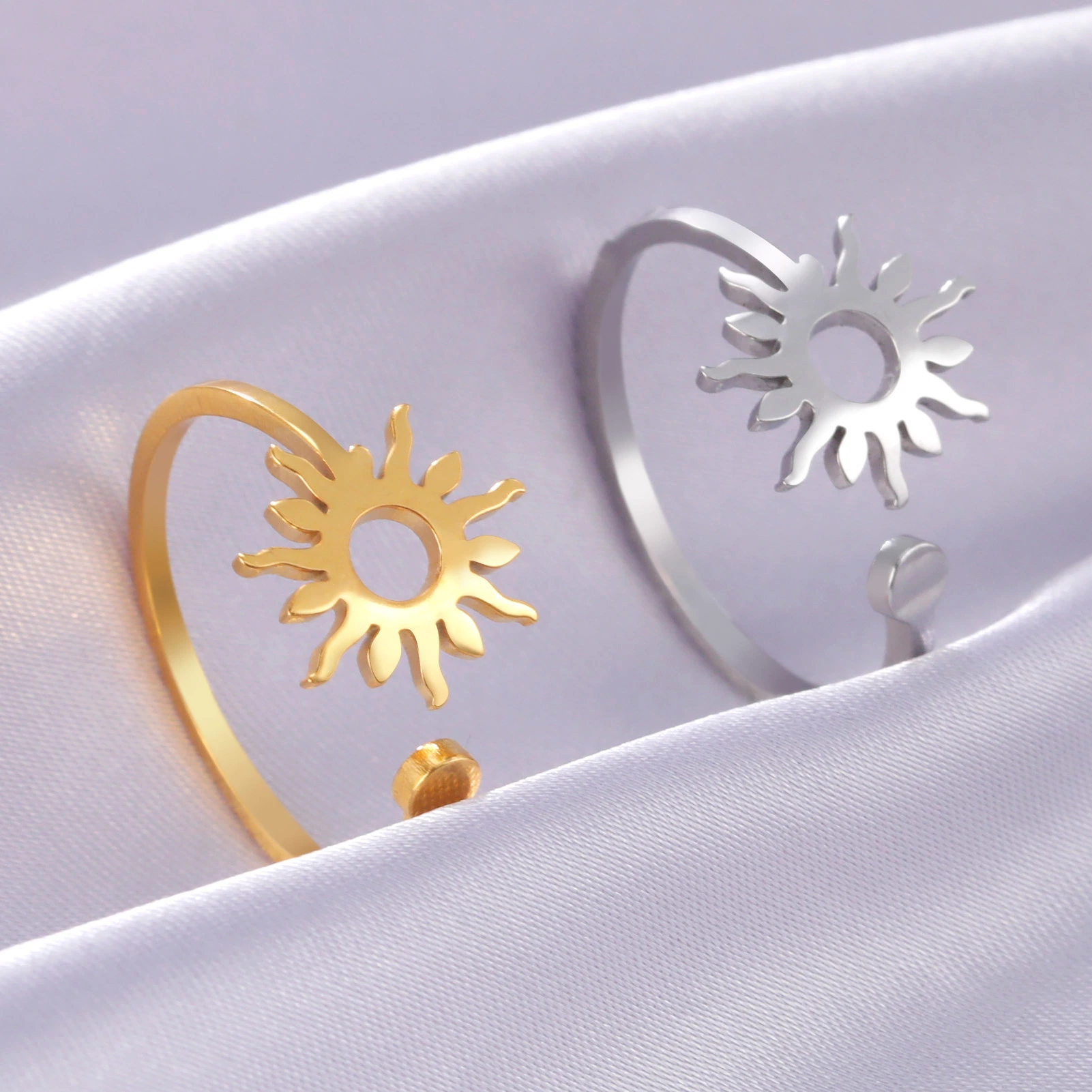 Wholesale/Supplier Open Hollow Sun Rings Jewelry Women for Gift