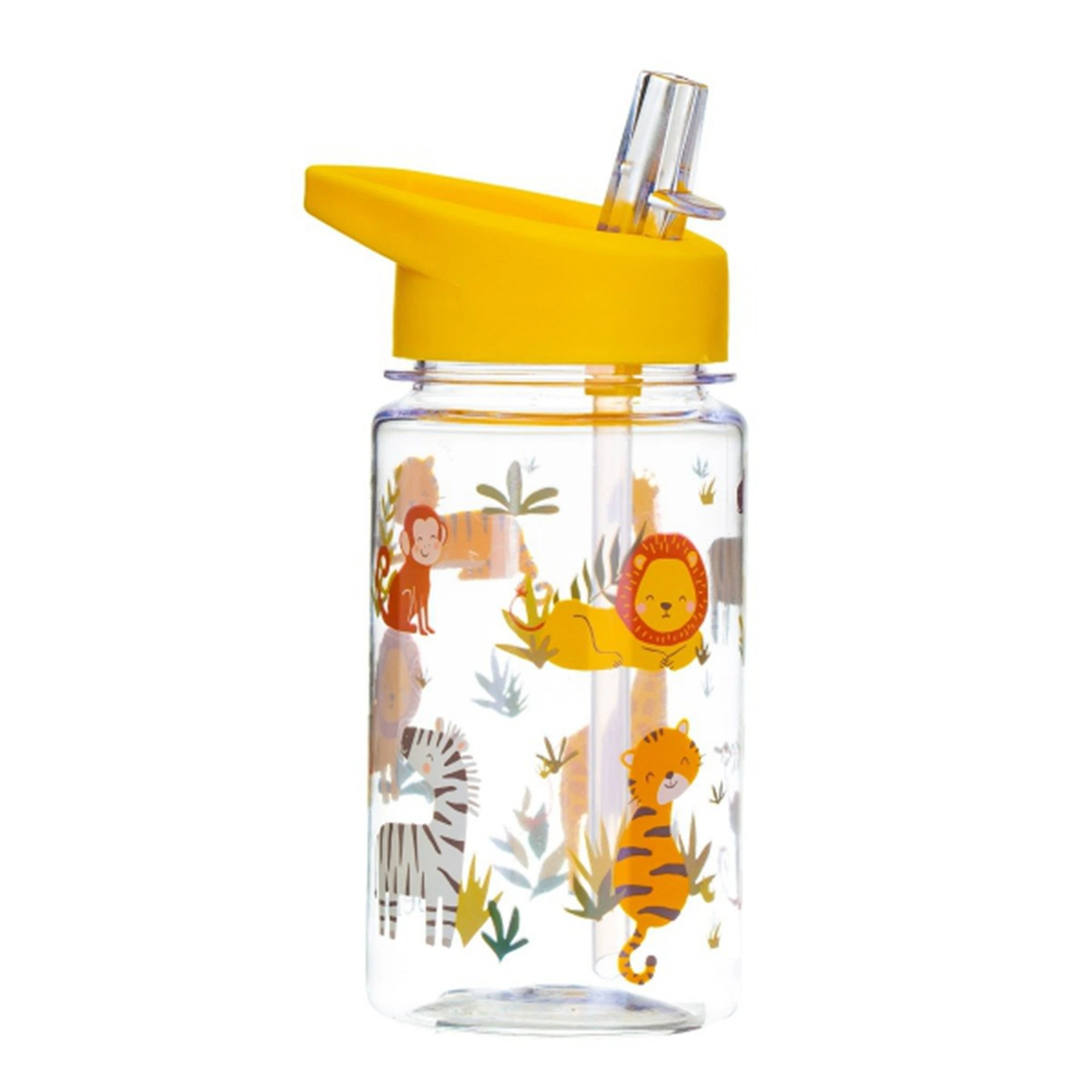 2023 Plastic Kids Water Bottle with Straw Cute Printing Child Drink Water Bottle